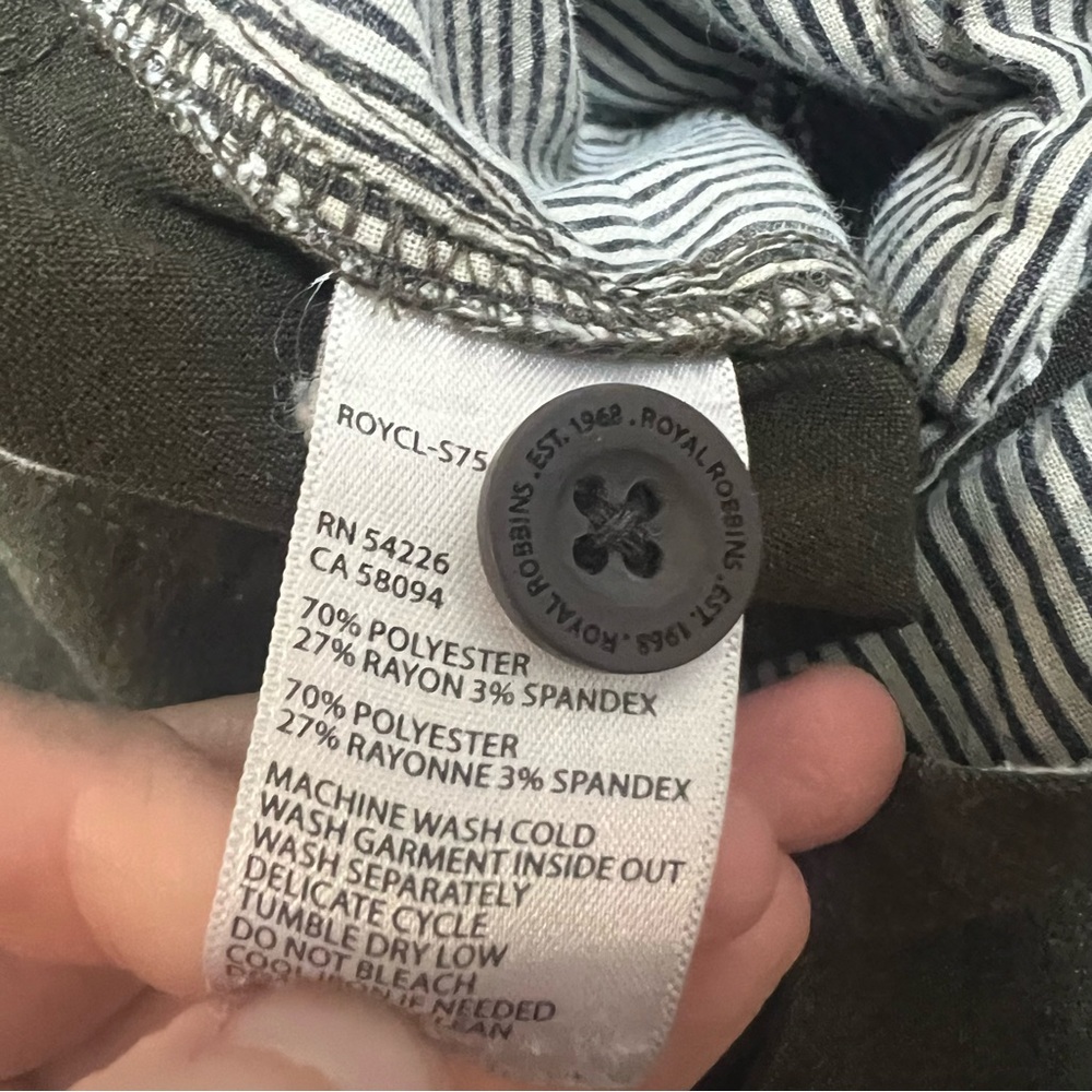 Royal Robbins Townsend Pants Mens 34x32 Quick Dry UPF Synthetic Flannel 30x30 - Picture 7 of 8